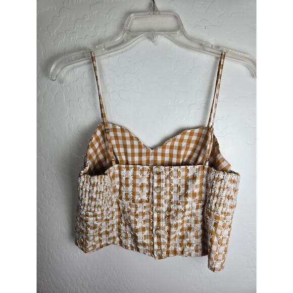Meave crop top tan white size 10 - Picture 3 of 5